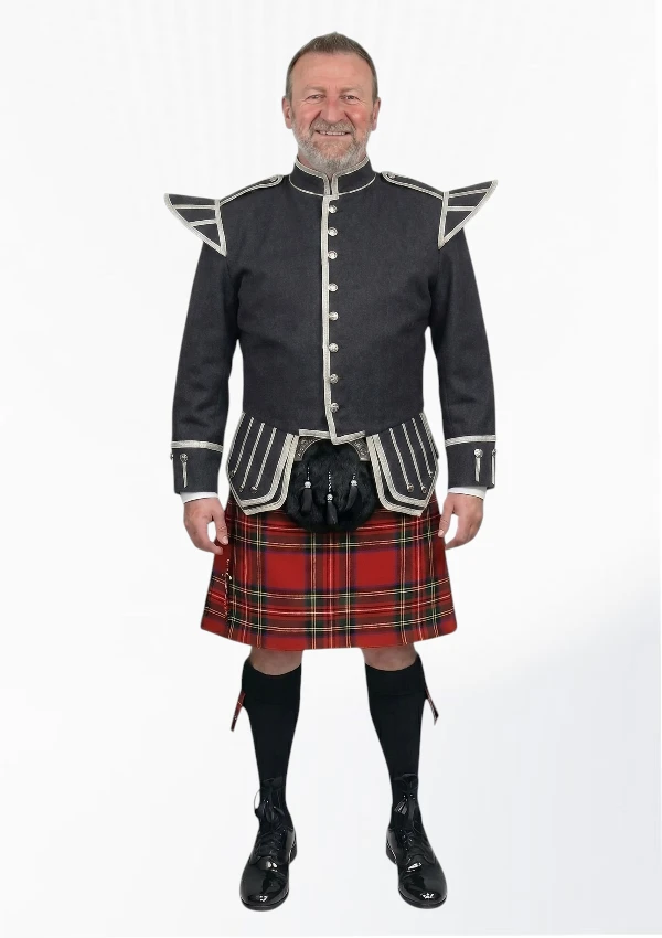 Royal Stewart Tartan Doublet Kilt Outfit Front