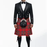 Royal Stewart Tartan Prince Charlie Kilt Outfit Front