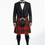 Wallace Tartan Prince Charlie Kilt Outfit Front
