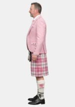 Ailsa Pink Plaid Tartan Kilt And Pink Argyle Jacket Kilt Outfit Left Side View