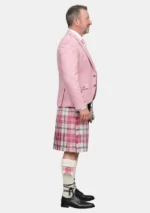 Ailsa Pink Plaid Tartan Kilt And Pink Argyle Jacket Kilt Outfit Right Side View