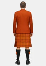 Australia Tartan Kilt And Russet Orange Argyle Jacket Kilt Outfit Back View