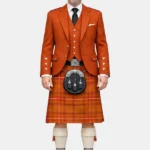 Australia Tartan Kilt And Russet Orange Argyle Jacket Kilt Outfit Front View