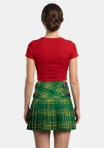 Billie Irish National Tartan Mini Kilt Back View