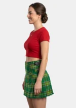 Billie Irish National Tartan Mini Kilt Left Side View