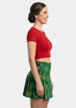 Billie Irish National Tartan Mini Kilt Right Side View