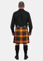 Black Ghillie Shirt Kilt Outfit Back View