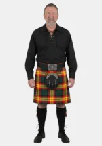 Black Ghillie Shirt Kilt Outfit Front View