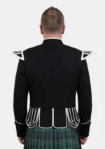 Black Scottish Military Doublet Jacket Back View