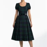 Black Watch Tartan Dress Front