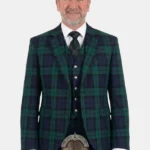 Black Watch Tartan Kilt Jacket Front