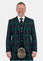 Black Watch Tartan Kilt Jacket Front
