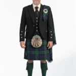 Black Watch Tartan Kilt Outfit With Flash Front