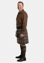Brown Ghillie Shirt Kilt Outfit Left Side View