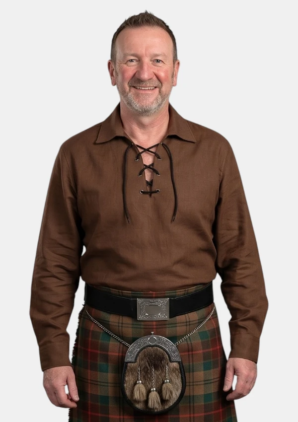 Brown Jacobite Ghillie Shirt Front View