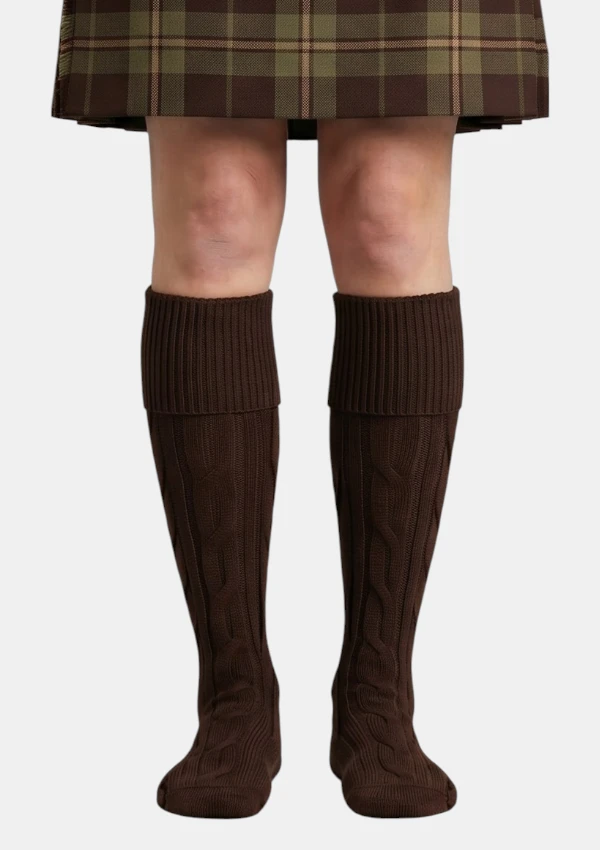 Brown Kilt Socks Front View