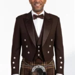 Brown Prince Charlie Kilt Jacket with Vest Front View