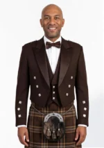 Brown Prince Charlie Kilt Jacket with Vest Front View