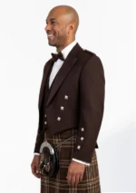 Brown Prince Charlie Kilt Jacket with Vest Left Side View