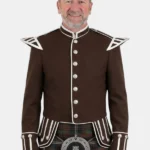 Brown Scottish Military Doublet Jacket Front View