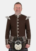 Brown Scottish Military Doublet Jacket Front View