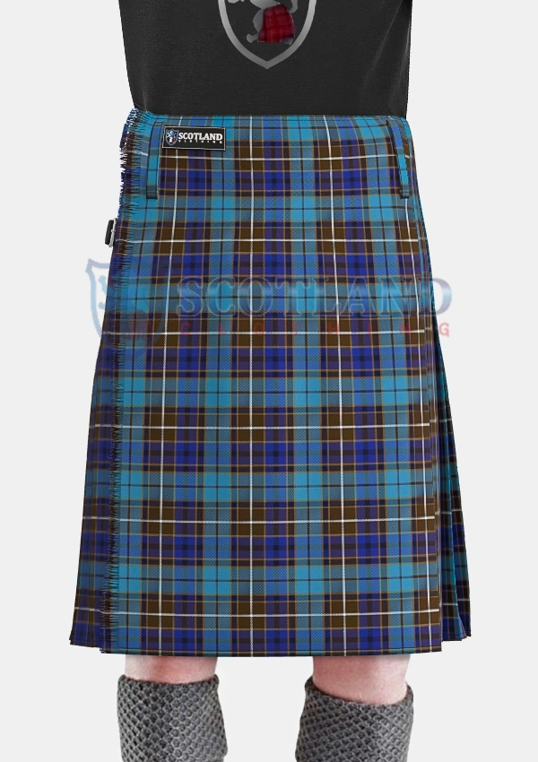 Buchanan Blue Tartan Kilt Front