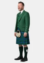 Campbell Tartan Kilt And Kelly Green Argyle Jacket Kilt Outfit Left Side View