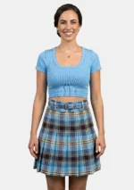 Celtic Charm Pleated Highland Dragon Tartan Skirt Front