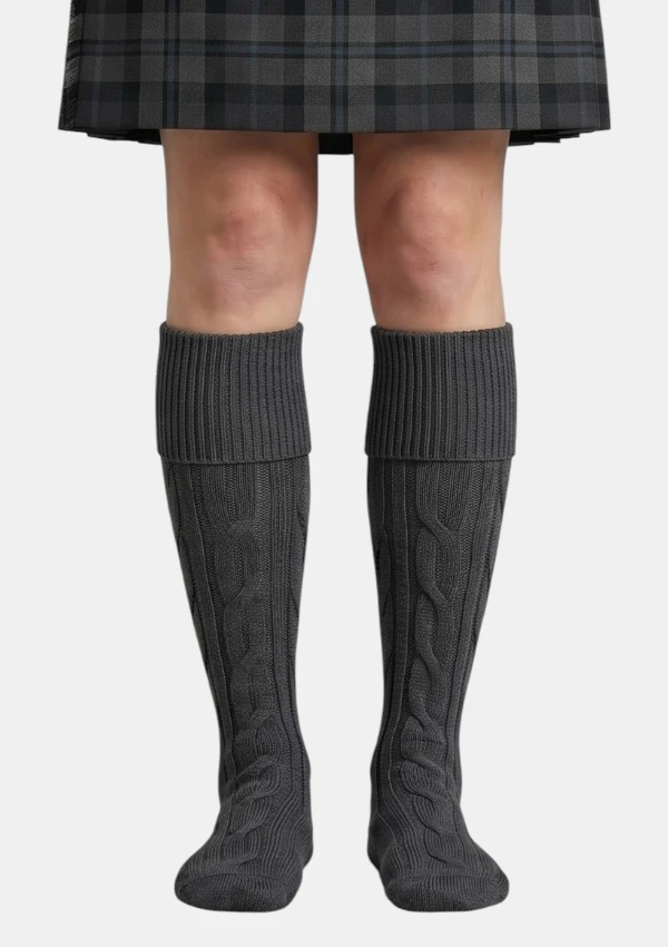 Charcoal Kilt Socks Front View
