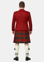 Clan Kerr Tartan Kilt And Red Argyle Jacket Kilt Outfit Back View