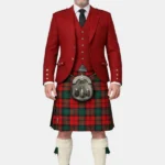 Clan Kerr Tartan Kilt And Red Argyle Jacket Kilt Outfit Front View