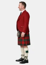 Clan Kerr Tartan Kilt And Red Argyle Jacket Kilt Outfit Left Side View