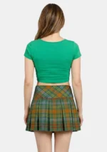 Criss-Cross Pleat O'Brien Tartan Skirt Back View