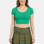 Criss-Cross Pleat O'Brien Tartan Skirt Front View