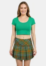 Criss-Cross Pleat O'Brien Tartan Skirt Front View