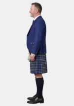 Cummins Royal Blue Tartan Kilt And Royal Blue Argyle Jacket Kilt Outfit Left Side View