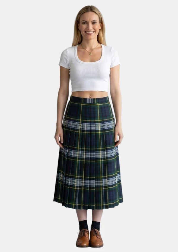 Dress Gordon Tartan Precision Pleated Skirt Front View