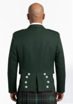 Forest Green Prince Charlie Kilt Jacket with Vest Back View