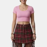 Fringe Crawford Tartan Skirt Front View