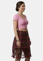 Fringe Crawford Tartan Skirt Right Side View