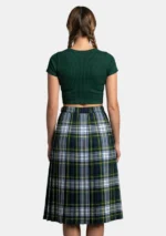 Gordon Tartan Pleated Midi Skirt Back View