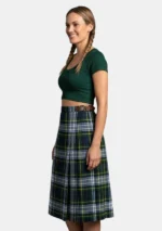 Gordon Tartan Pleated Midi Skirt Left Side View
