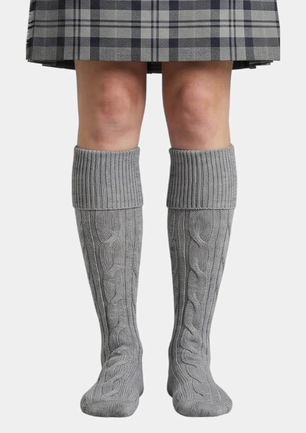 Grey Kilt Socks Front View