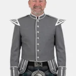 Grey Scottish Military Doublet Jacket Front View