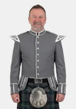 Grey Scottish Military Doublet Jacket Front View