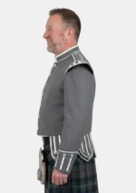 Grey Scottish Military Doublet Jacket Left Side View