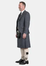 Grey Wool Kilt With Grey Wool Argyle Jacket Kilt Outfit Left Side View