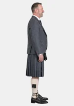 Grey Wool Kilt With Grey Wool Argyle Jacket Kilt Outfit Right Side View