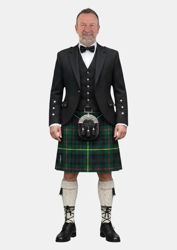 Hunting Stewart Tartan Kilt Outfit Front
