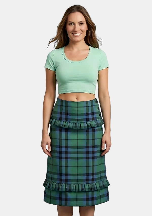 Keith Ancient Tartan Ruffle Skirt Front View